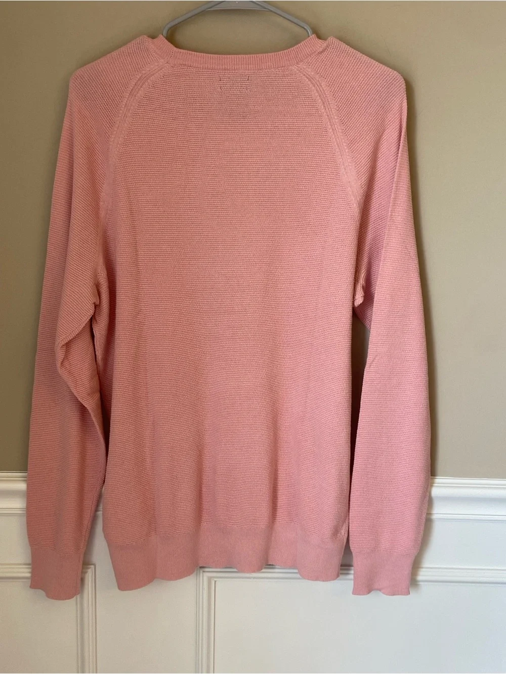 J. Crew Men’s  Pink Lightweight Cotton Sweater, Large, NWT, Smart Casual Coastal